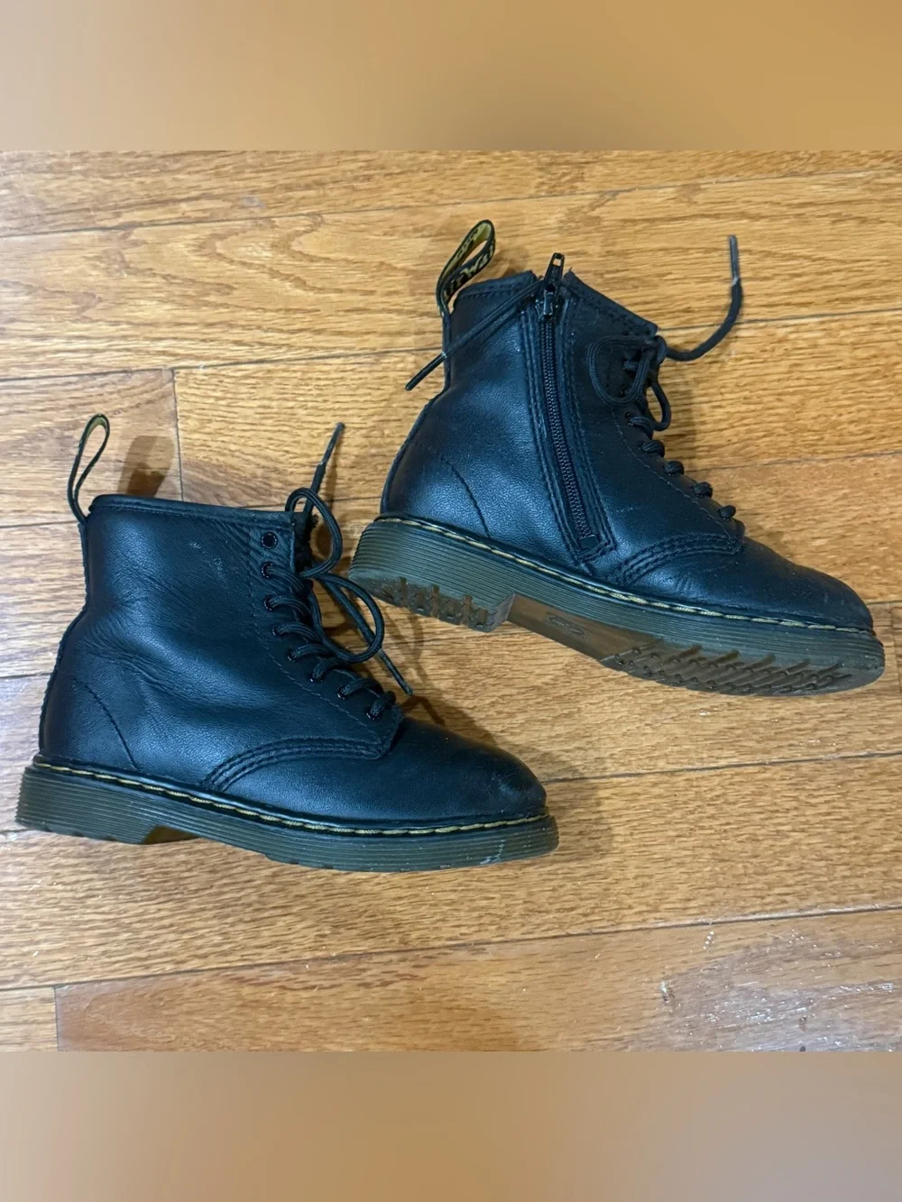 Dr. Martens Kids 10 Girls Boys 1460 T Leather Toddler Boots Combat Ankle Zip